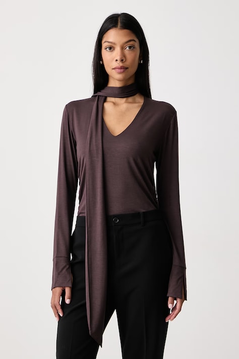Seventy Venezia Longsleeve damski z modalem brązowy MJ2151_890199