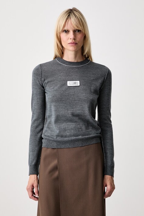 MM6 Maison Margiela sweter damski z wełną szary S52HL0066-M13037