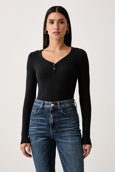 Tommy Jeans Longsleeve damski z wiskozą czarny DW0DW23259