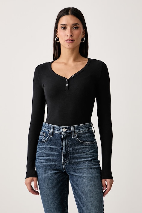 Tommy Jeans Longsleeve damski z wiskozą czarny DW0DW23259