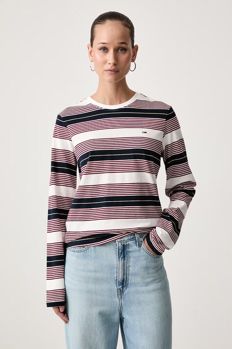 Tommy Jeans Longsleeve damski bawełniany beżowy DW0DW23562