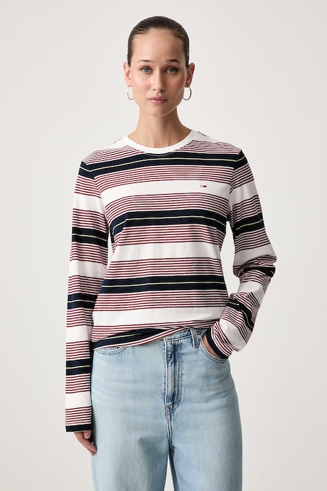 Tommy Jeans Longsleeve damski bawełniany beżowy DW0DW23562