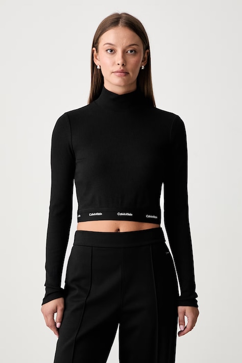 Calvin Klein Jeans longsleeve damski bawełniany z elastanem czarny LV047H240G