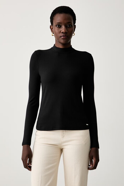 Calvin Klein majica dugih rukava ženska s modalom crna LV044H211G