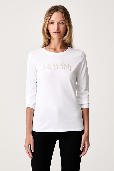 Armani Exchange majica dugih rukava za žene od pamuka bijela XW002761 AF23954