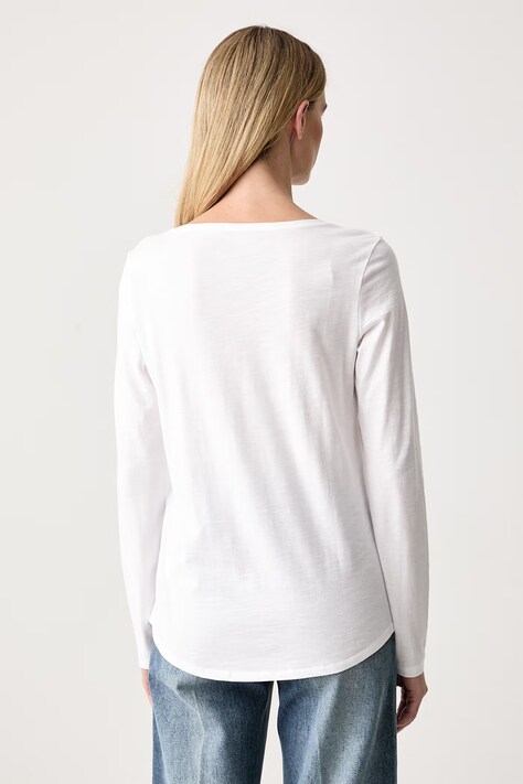 Sisley Longsleeve damski bawełniany biały 3BVXP1007