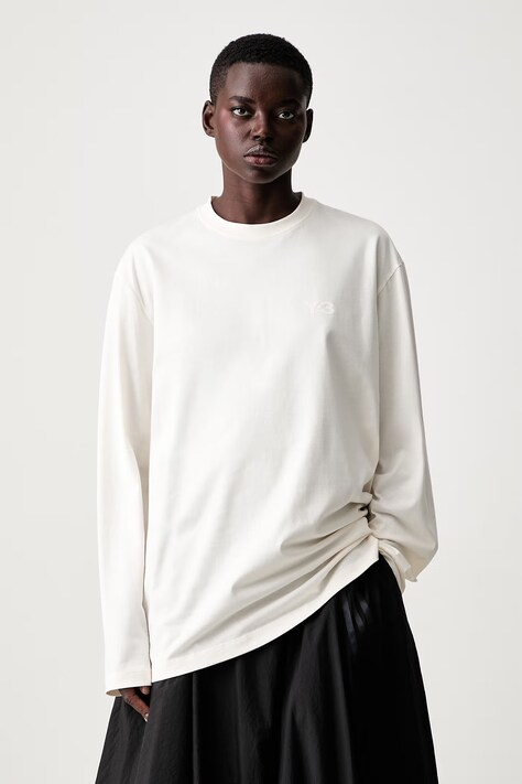 Y-3 longsleeve damski bawełniany U LS TEE beżowy KQ9777