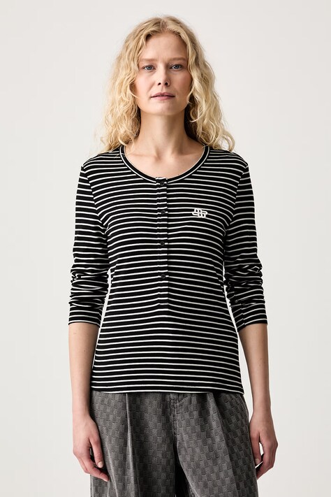 MUNTHE Longsleeve damski z wełną VUZZA czarny 263114426368