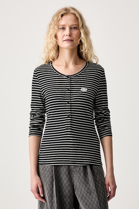 MUNTHE Longsleeve damski z wełną VUZZA czarny 263114426368