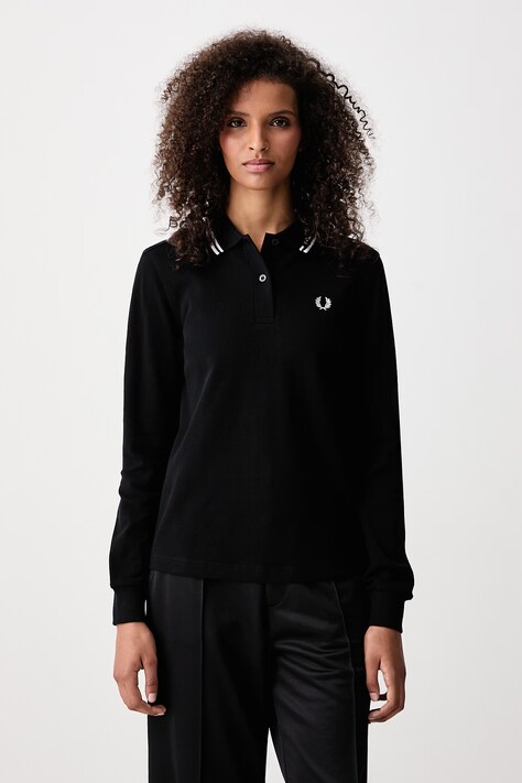 Fred Perry Longsleeve damski bawełniany czarny G3636