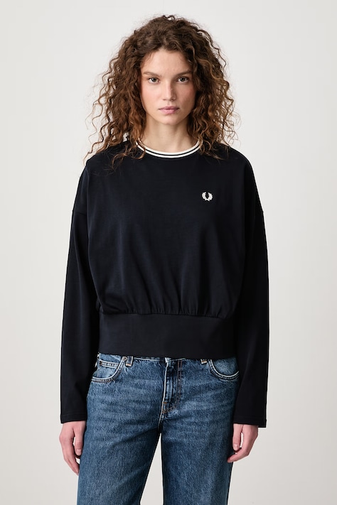 Fred Perry Longsleeve damski bawełniany granatowy G3133