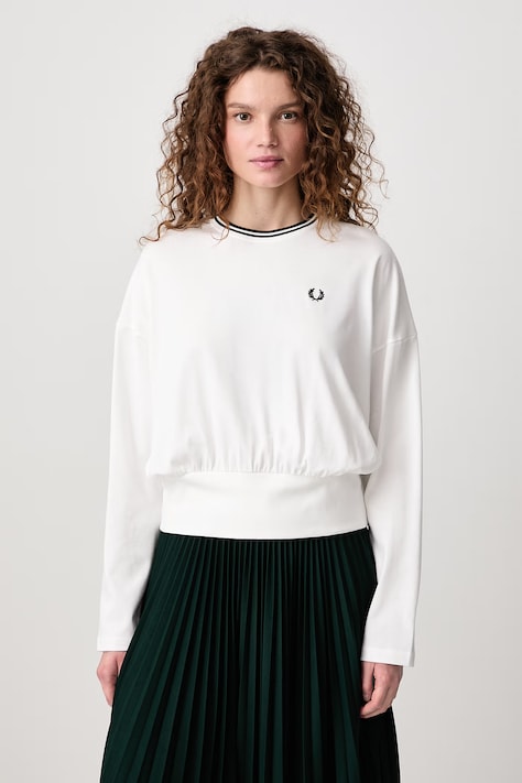 Fred Perry Longsleeve damski bawełniany biały G3133