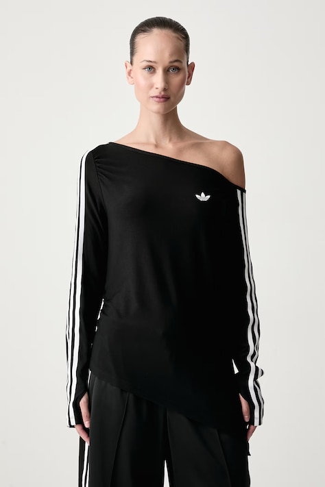 adidas Originals Лонгслив для женщин с вискозой Asymetric Top чёрный LE8310