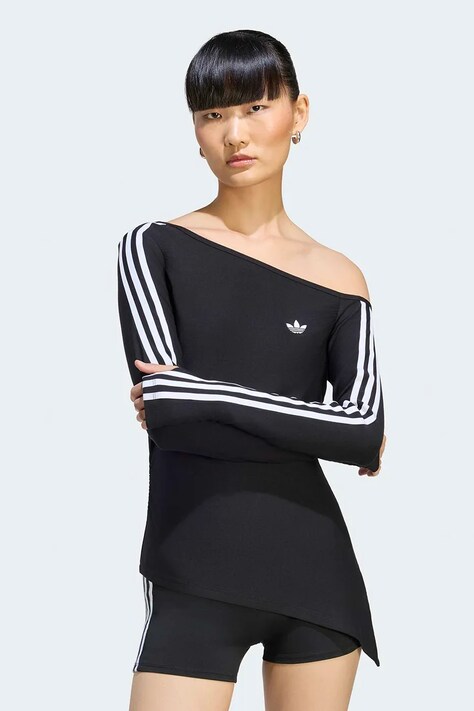 adidas Originals Лонгслив для женщин с вискозой Asymetric Top чёрный LE8310