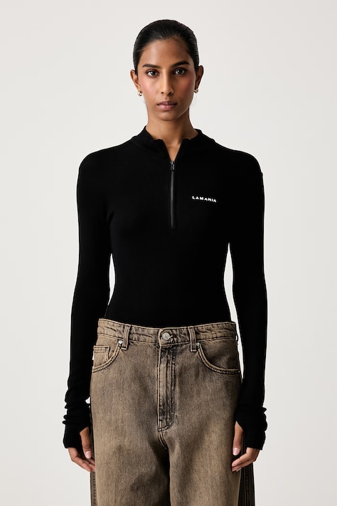 La Mania Longsleeve damski z wiskozą SHERYL czarny SHERYL