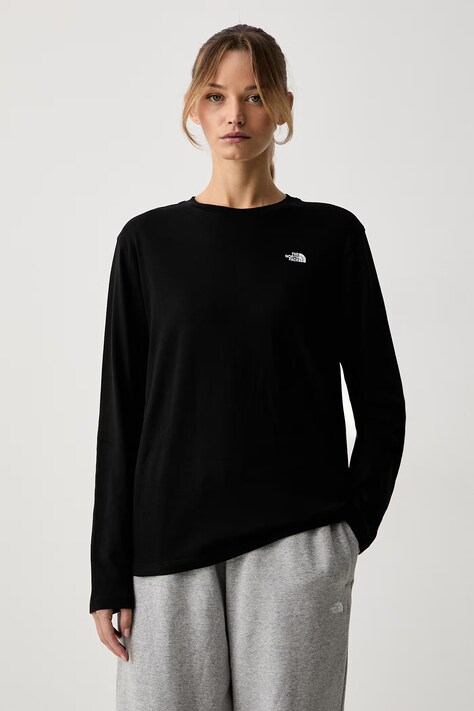 The North Face μακρυμάνικο γυναικείο βαμβακερό Essential μαύρο NF0A8CWGJK31