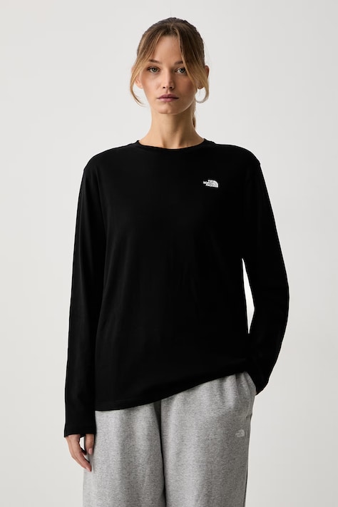 The North Face μακρυμάνικο γυναικείο βαμβακερό Essential μαύρο NF0A8CWGJK31