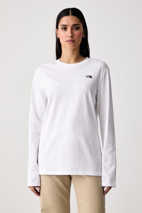 The North Face Majica dugih rukava ženska pamučna Essential bijela NF0A8CWGFN41