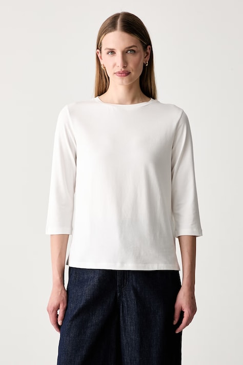 Weekend Max Mara longsleeve damski bawełniany z elastanem WKDMULTIA biały 2625946021600