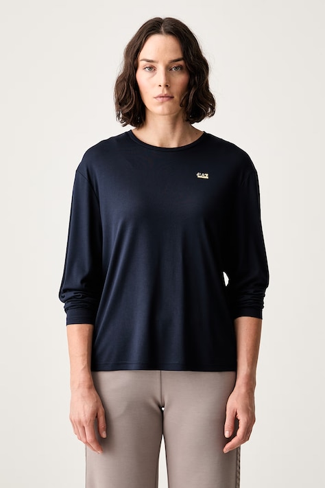 EA7 Emporio Armani longsleeve damski z wiskozą granatowy AF13919.7W001652