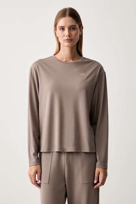 EA7 Emporio Armani hosszúujjú női viszkóz barna AF13919.7W001652