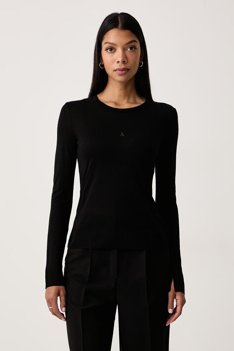 Patrizia Pepe Longsleeve damski z wiskozą czarny 8M0131 J0061