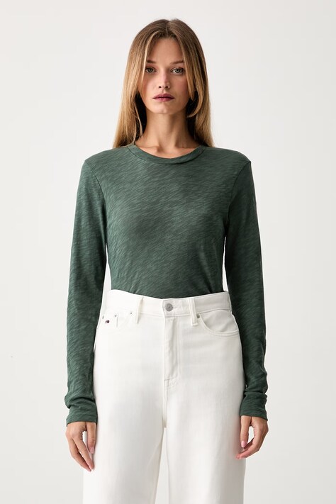 Marc O'Polo longsleeve sportowy damski bawełniany zielony 5000014799