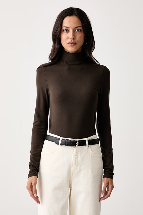 Marc O'Polo longsleeve damski z modalem brązowy 5000012921