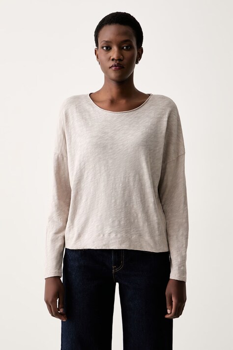 Marc O'Polo longsleeve damski bawełniany beżowy 5000012508
