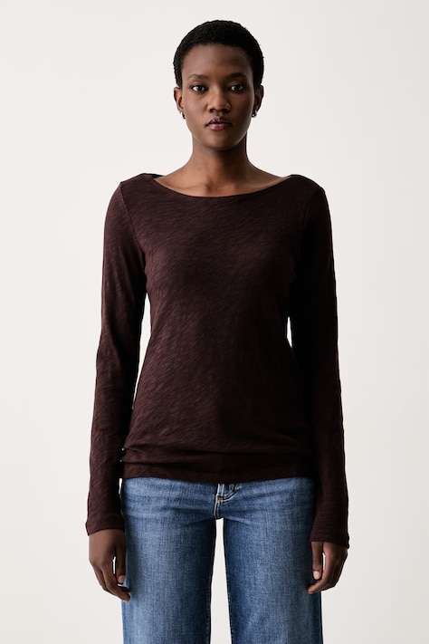 Marc O'Polo longsleeve damski bawełniany brązowy 5000012507