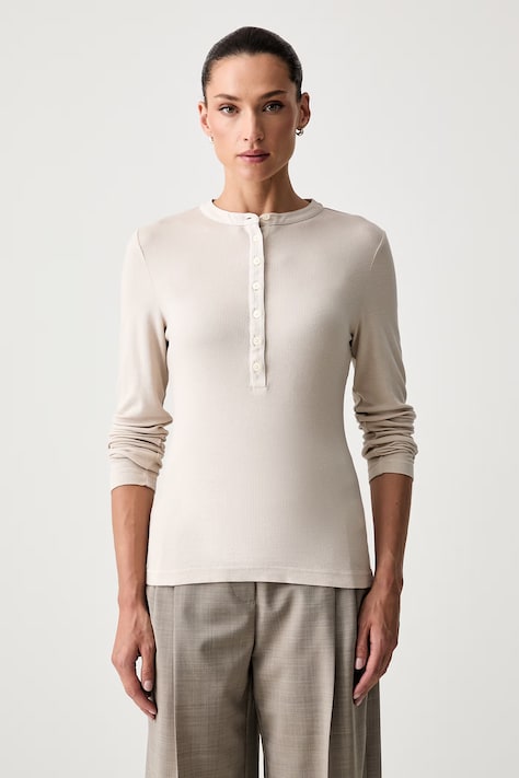 Marc O'Polo longsleeve damski z lyocellem beżowy 5000012501