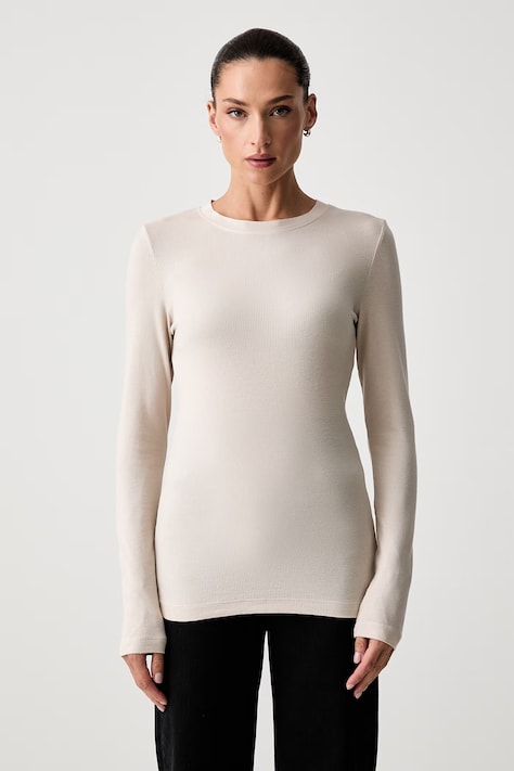 Marc O'Polo longsleeve damski z lyocellem beżowy 5000012500