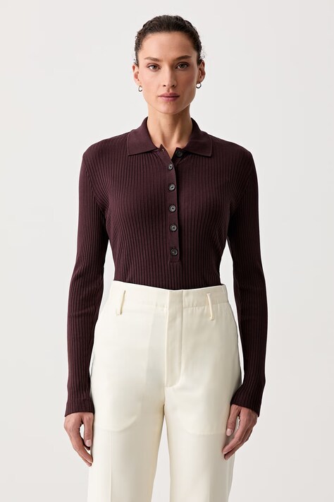 Marc O'Polo longsleeve damski z bawełną bordowy 5000012420
