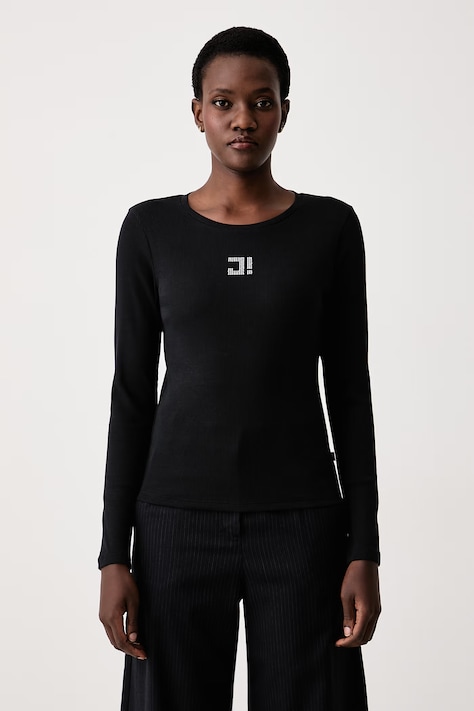 Joop! Longsleeve damski bawełniany z elastanem czarny 30104578