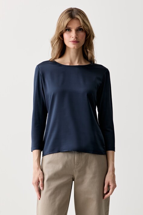 Joop! longsleeve damski z wiskozą granatowy 30103280