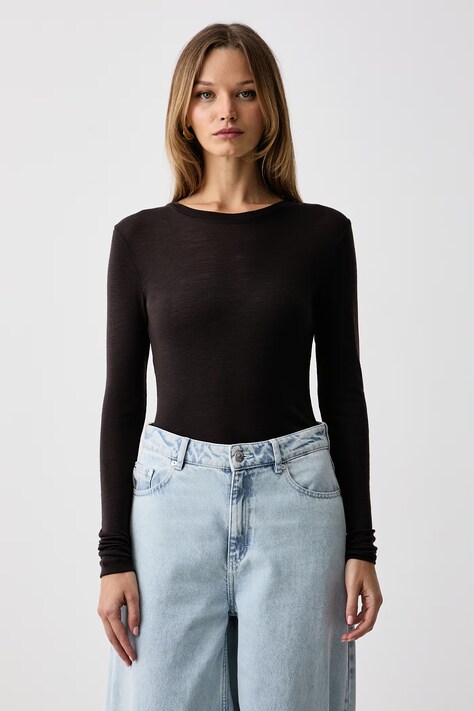 Gestuz Longsleeve damski wełniany GZnina brązowy 10910696