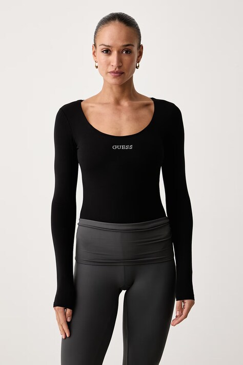 Guess Body pentru femei cu bumbac GRETA negru V6BP12 K6916