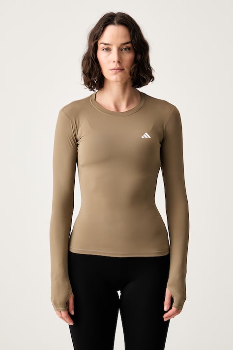 adidas Performance tréningové tričko s dlhým rukávom dámske Essentials béžové KQ8388