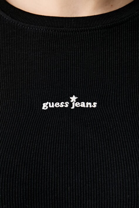 Guess Jeans лонгслів жіночий бавовняний з еластаном — AW26-BUDZWW, чорний — фото 5