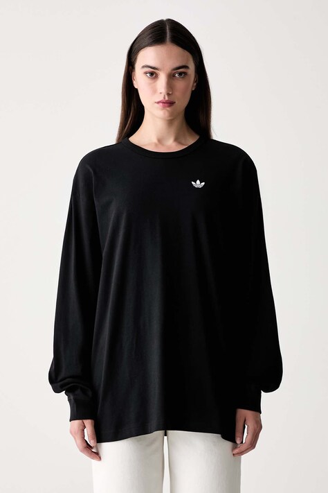 adidas Originals Tričko s dlhým rukávom dámske bavlnené Essentials čierne KQ6727