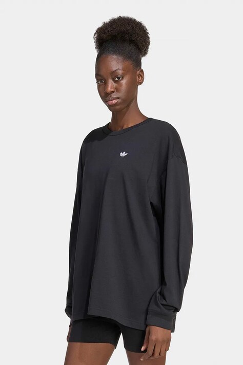 adidas Originals Longsleeve damski bawełniany Essentials czarny KQ6727