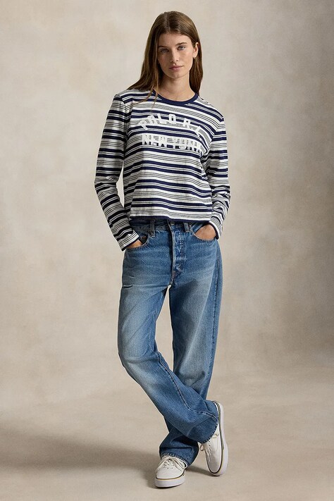 Polo Ralph Lauren лонгслів жіночий бавовняний — AW26-BUDZY5, темно-синій — фото 3