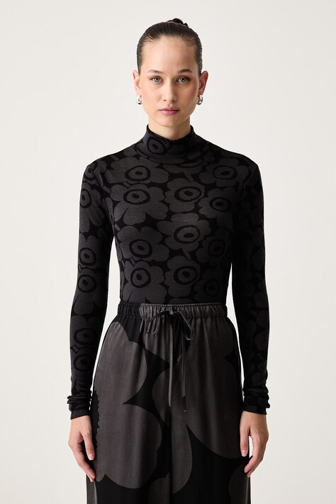 Marimekko Majica dugih rukava za žene od vune crna 096151