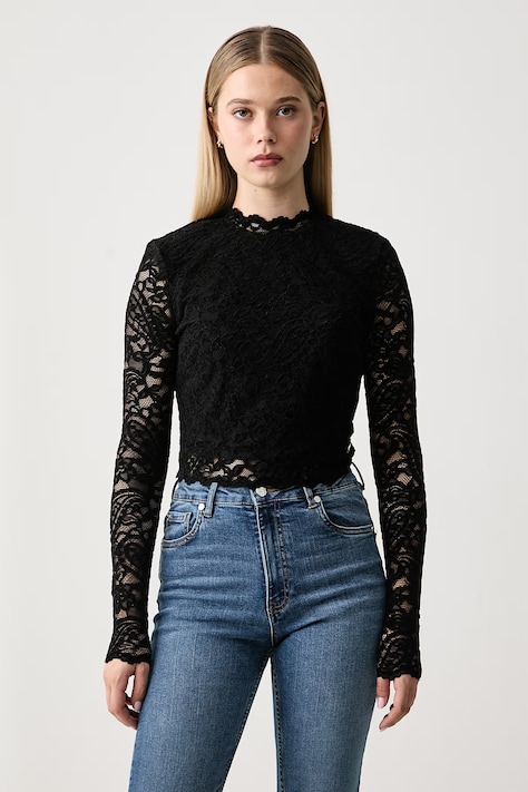 Guess Camicetta da donna in pizzo DESIREE nera W6BP30 K6382