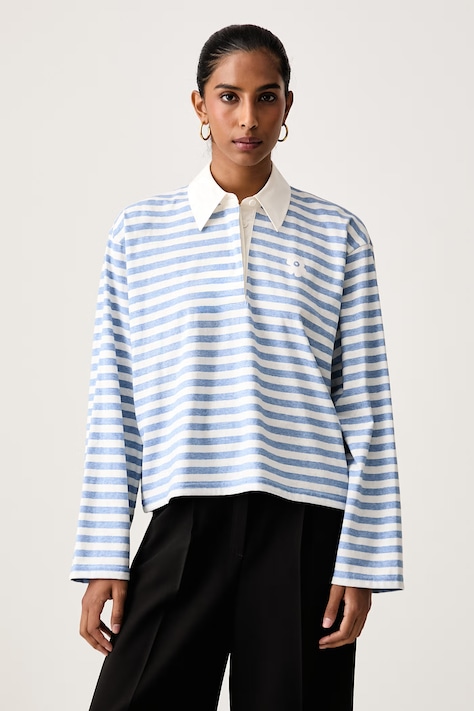Marimekko Μακρυμάνικο γυναικείο βαμβακερό μπλε 095910