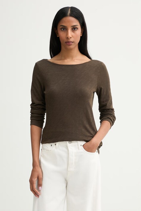 Marc O'Polo longsleeve damski bawełniany zielony 5000014390