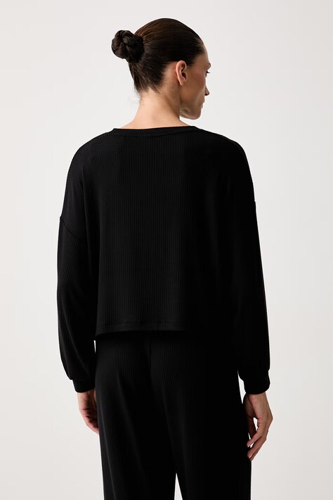 HUGO bluza lounge damska z modalem HUGO HEART TOP czarna 50566668
