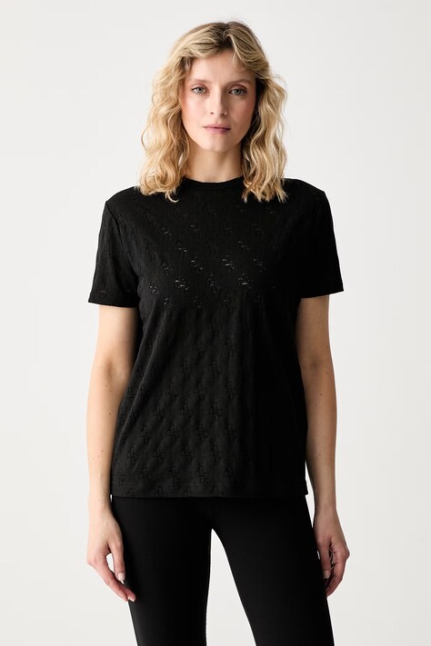 Guess T-shirt damski czarny V6YI19 K4321