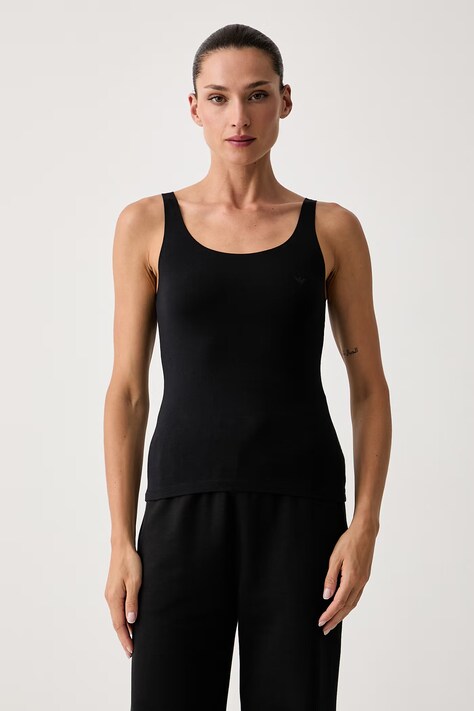 Emporio Armani Underwear top lounge damski bawełniany z elastanem czarny EW004628.AF25589