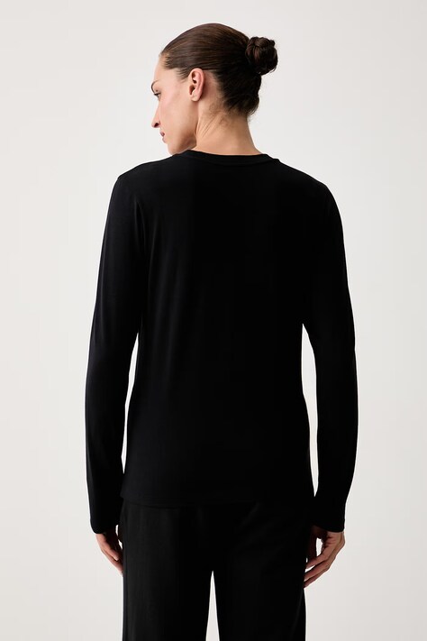 Emporio Armani Underwear longsleeve lounge damski bawełniany z elastanem czarny EW001899.AF25589